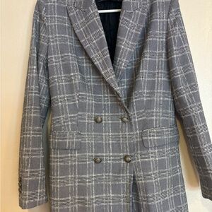 Zara Tartan Blazer | Size M | Double Breasted | Plaid | Check | Vintage